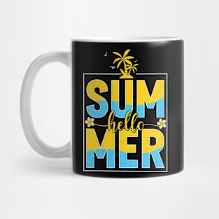 Sunshine Summer Palm Trees Beach Tropical Hello Summer Mug